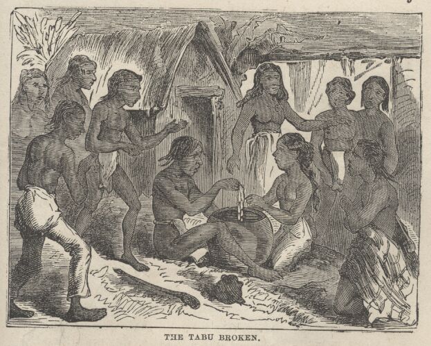 Kapu-Liholiho_eating with women (Mark Twain-Roughing It).jpg