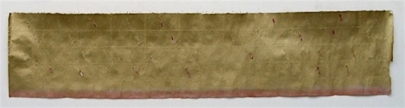 Song, gold leaf and acrylic on paper/unframed, 14"x64", $7,900