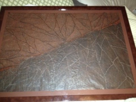 Many Rivers, punched paper/acrylic/framed, 24"x36", $2,900