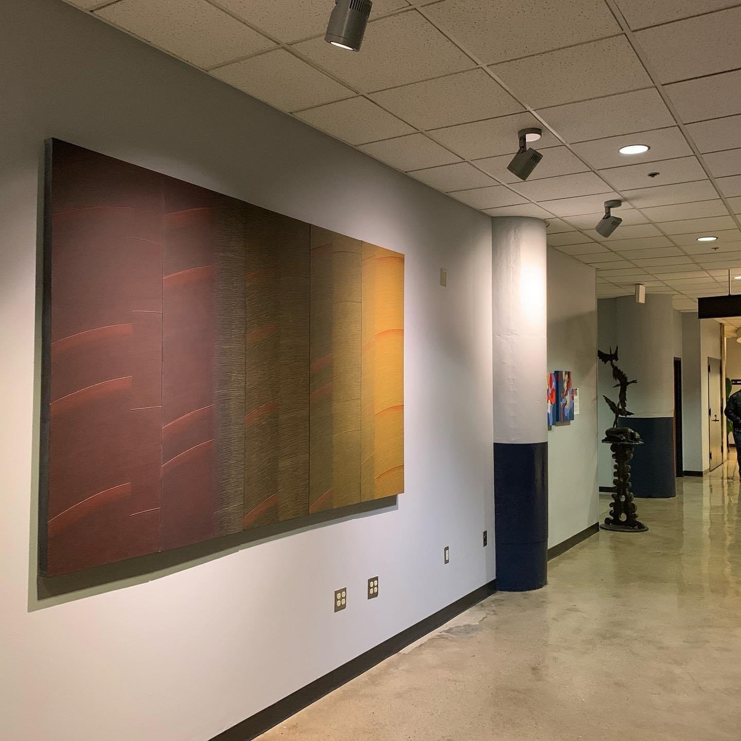 Lam Dop, acrylic on sewn canvas, 5 panels, 12' w x 60"h, $18,000