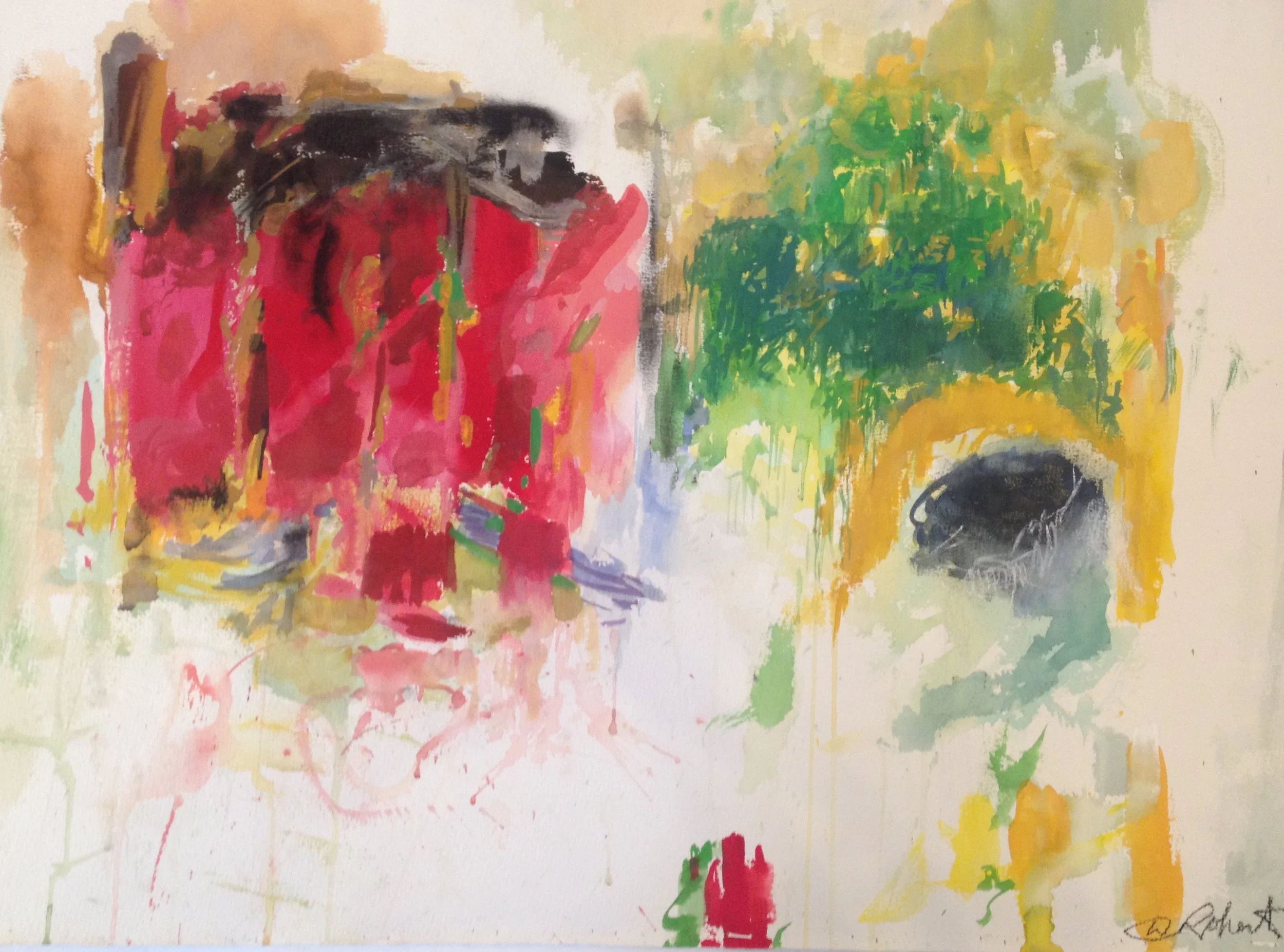 Untitled gouache on paper/framed, 24"x30", $750