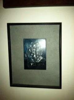 Etched wood/acrylic, 5"x7", $650
