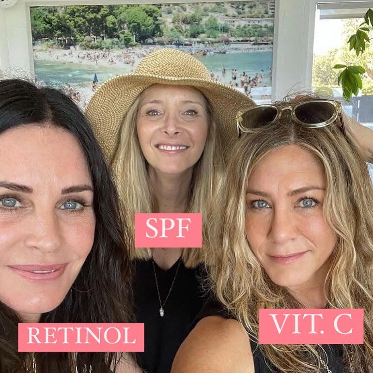 The 3 best friends anyone could have &mdash;
This combo is magical ⚡️
Here are some healthy expectations you can have for each product in terms of how long it may take to see results with each one:
(Be patient)
Vit. C &mdash; 4-6 weeks
Retinol &mdash