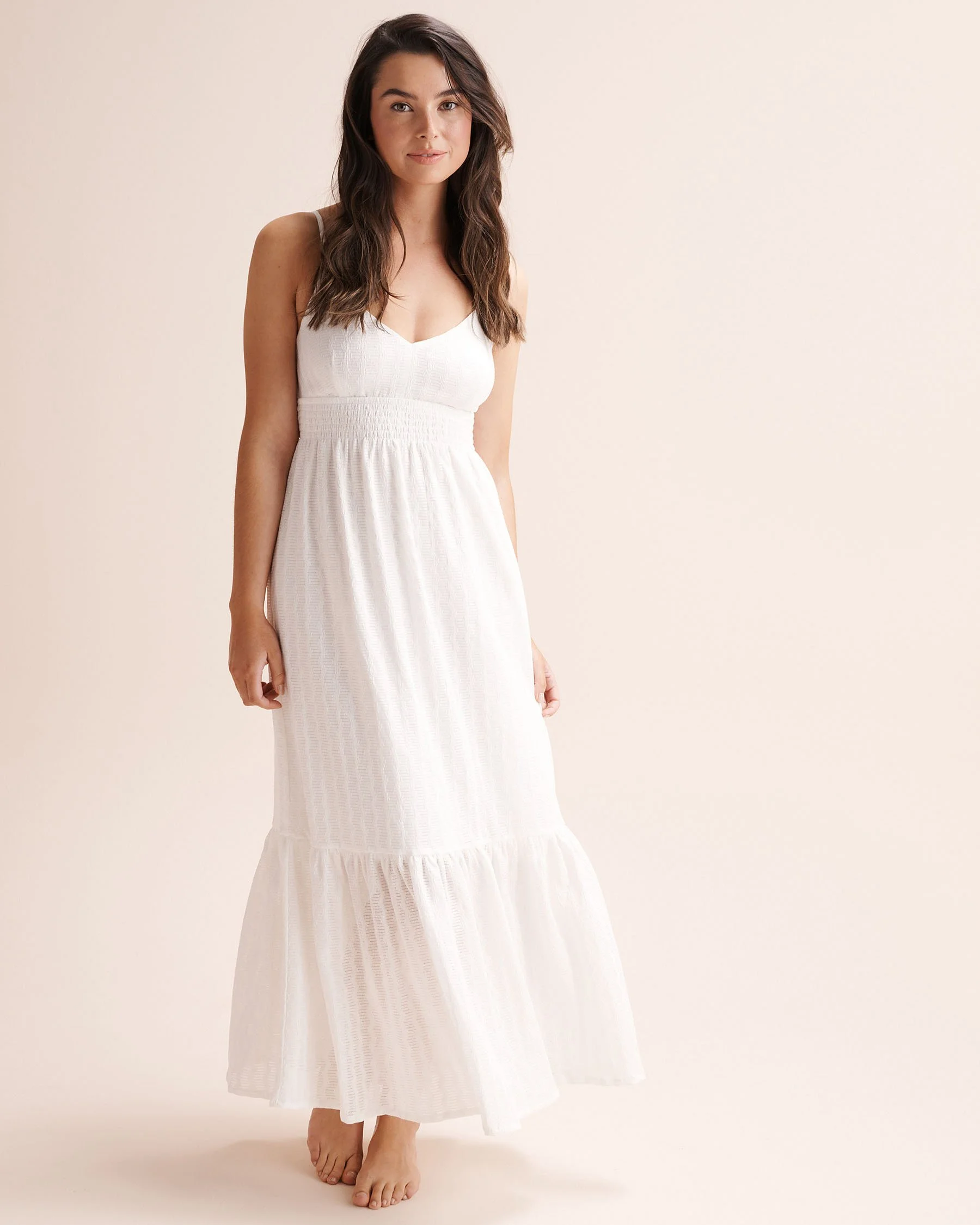 Textured Maxi Dress - White