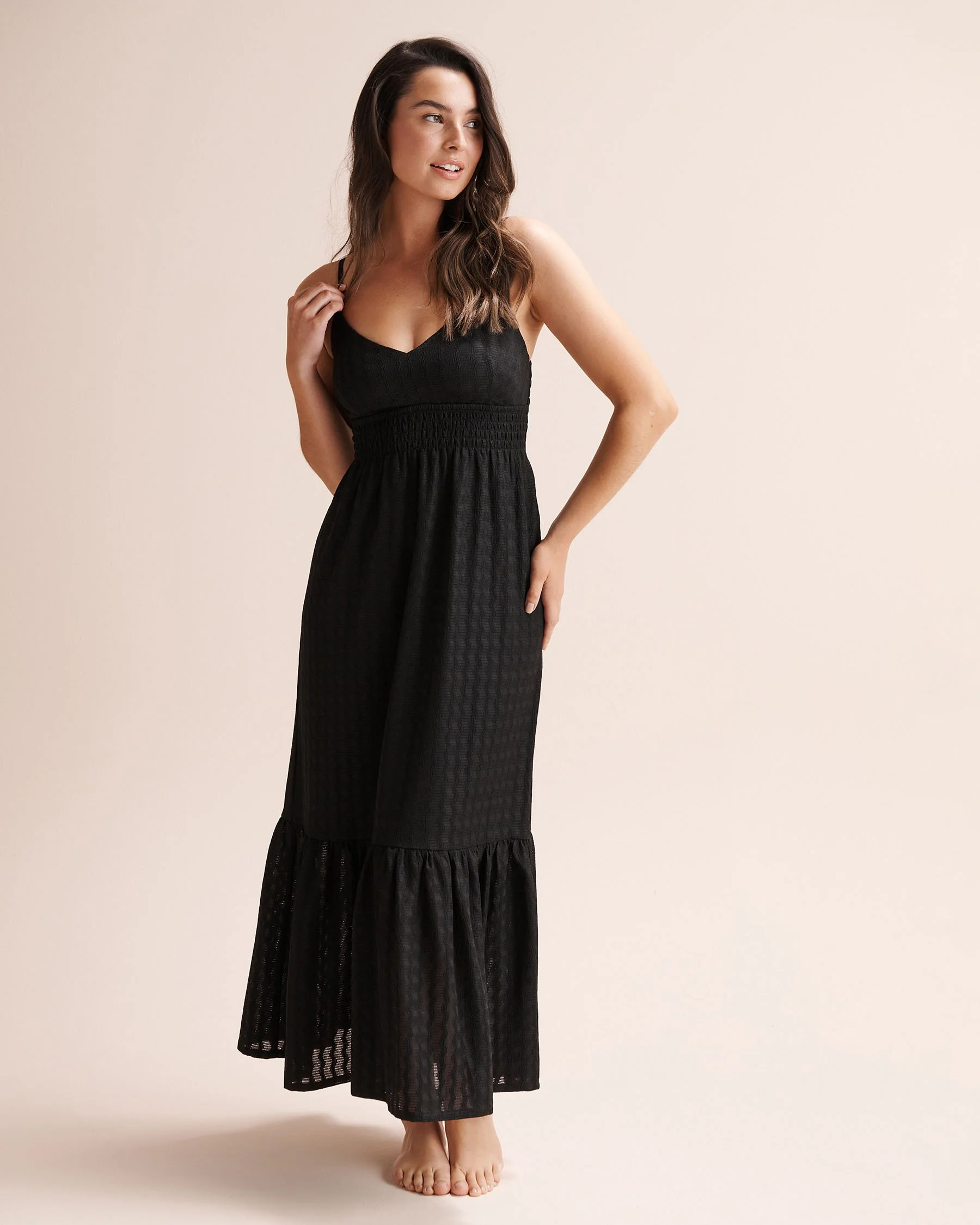 Textured Maxi Dress - Black