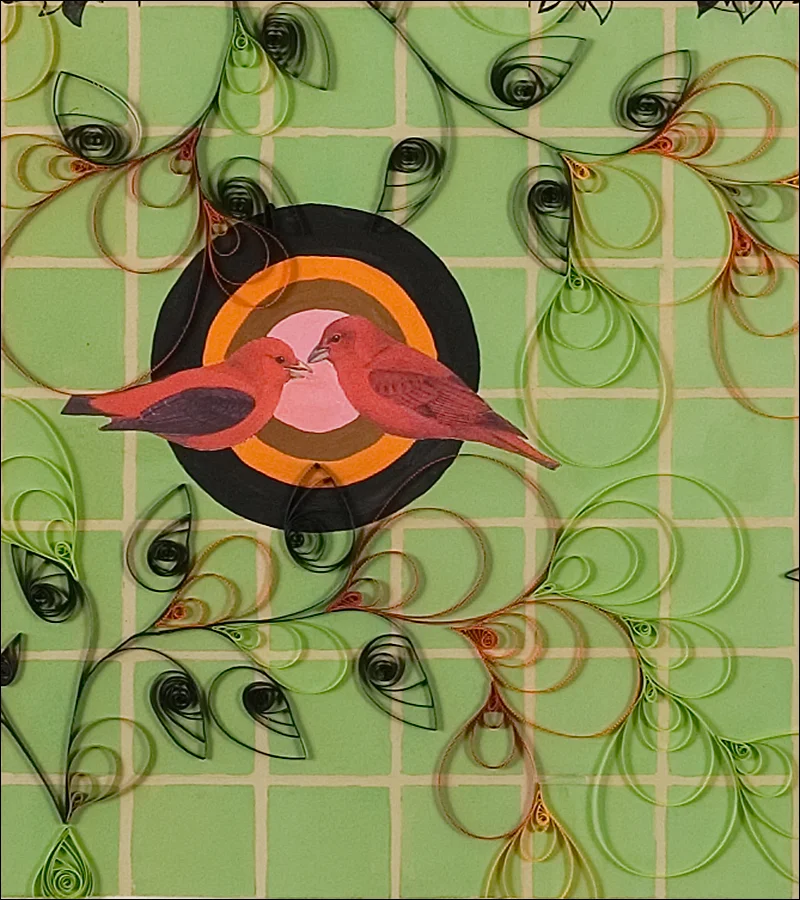 Patio #2, detail, (2007), paper, quilling, gouche, ink, collage