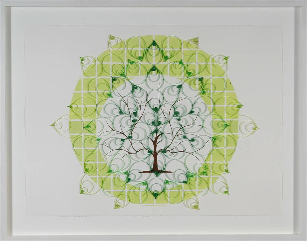 Spring #3 , gouache, pen, quilling (paper craft), 22” x 30” (unframed), 2005