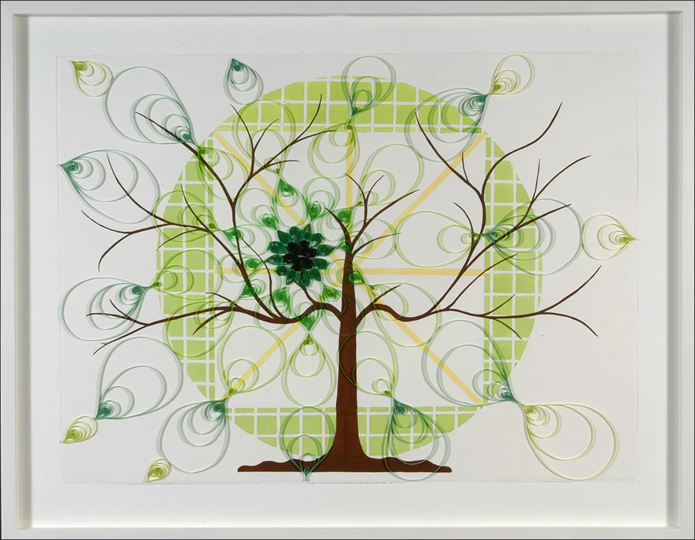 Spring #2 , gouache, pen, quilling (paper craft), 22” x 30” (unframed), 2005