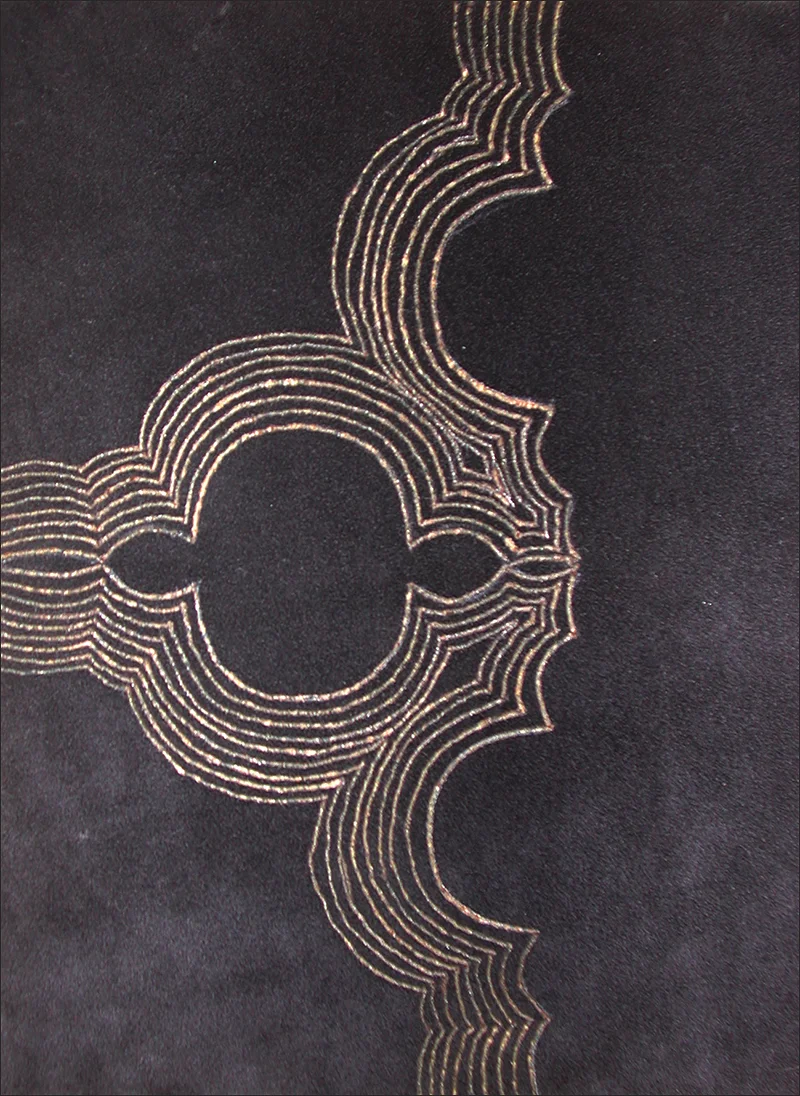 Branded drawing #1 , branded suede, detail 2004