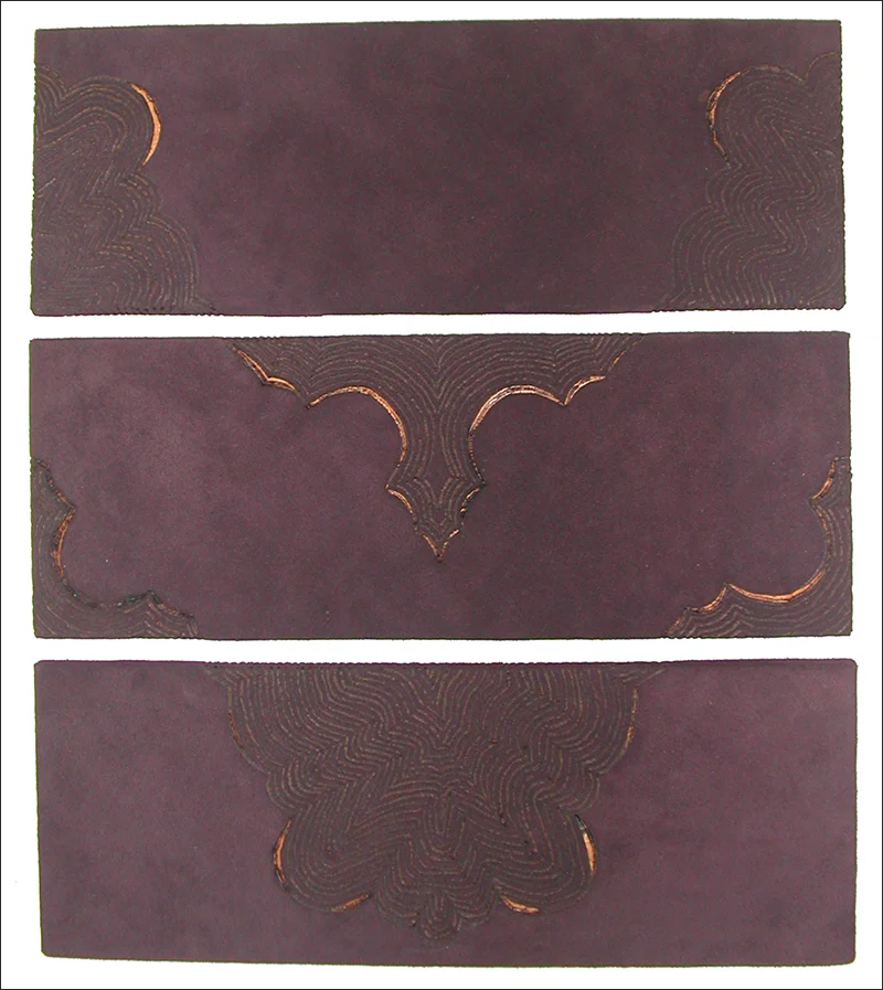Branded drawing #3 , branded suede, 2004