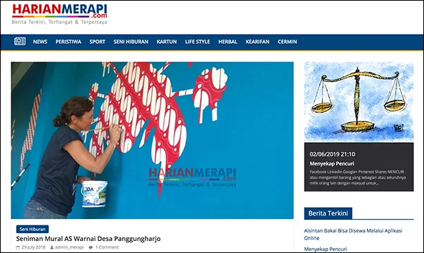 HarianMerapi, “Seniman Mural AS Warnai Desa Panggungharjo”, July 29, 2018