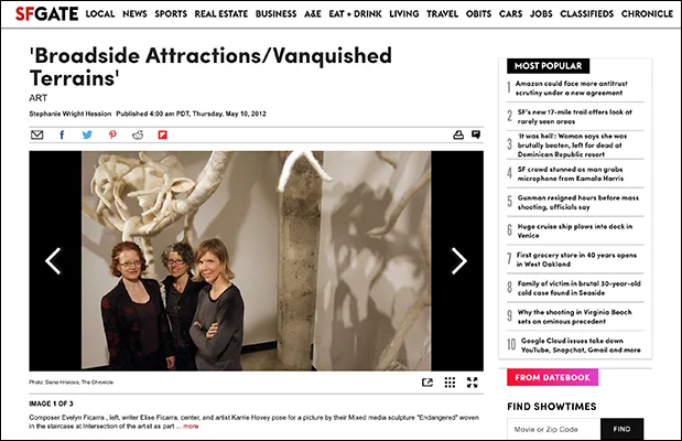 San Francisco Chronicle, "Broadside Attractions | Vanquished Terrains," by Stephanie Wright Hession, May 9, 2012
