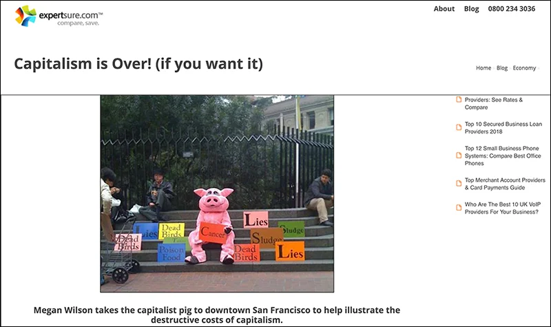 EcoLocalizer, "Capitalism Is Over! (if you want it)," by Rhonda Winter, July 31. San Francisco
