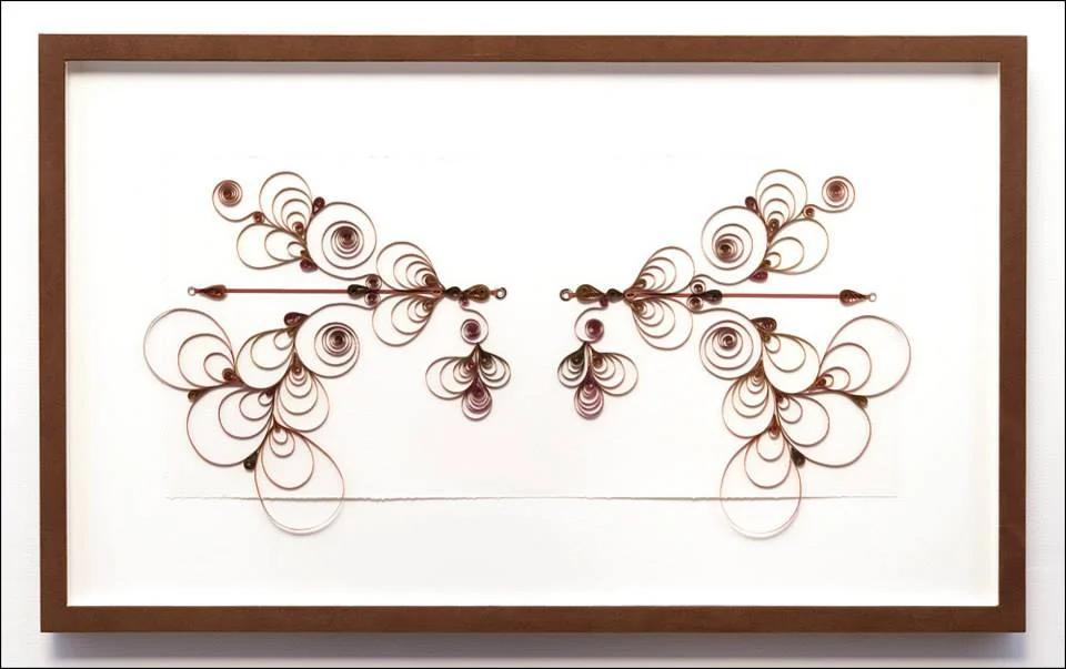 Year of The Horse #2, quilling (paper craft), suede frame, 28" x 17" 2014/15