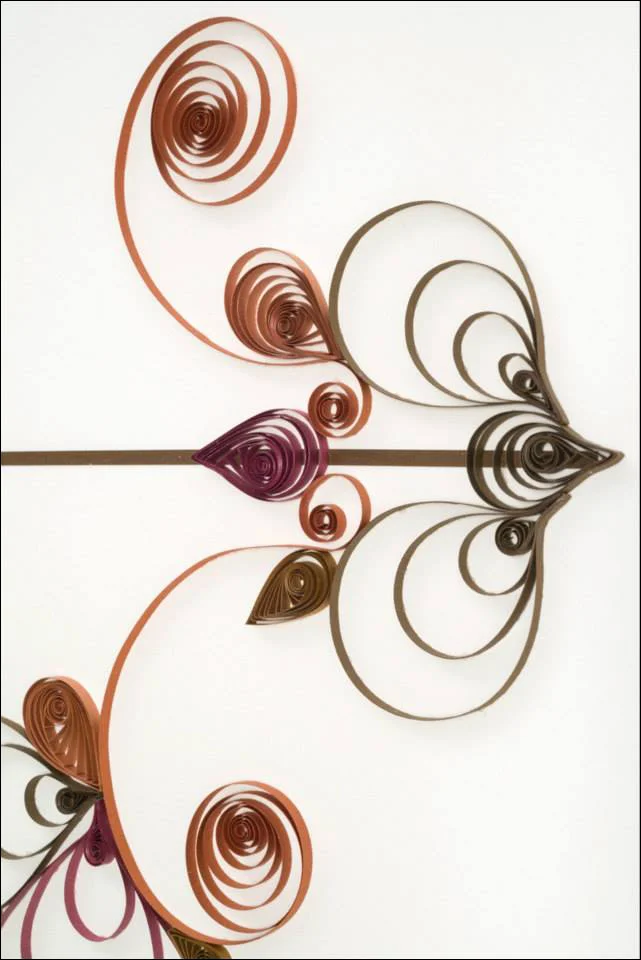 Year of The Horse #4, detail, quilling (paper craft), suede frame, 28" x 17" 2014/15