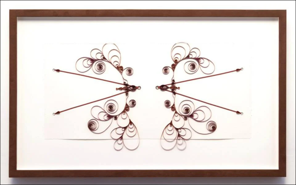 Year of The Horse #1, quilling (paper craft), suede frame, 28" x 17" 2014/15