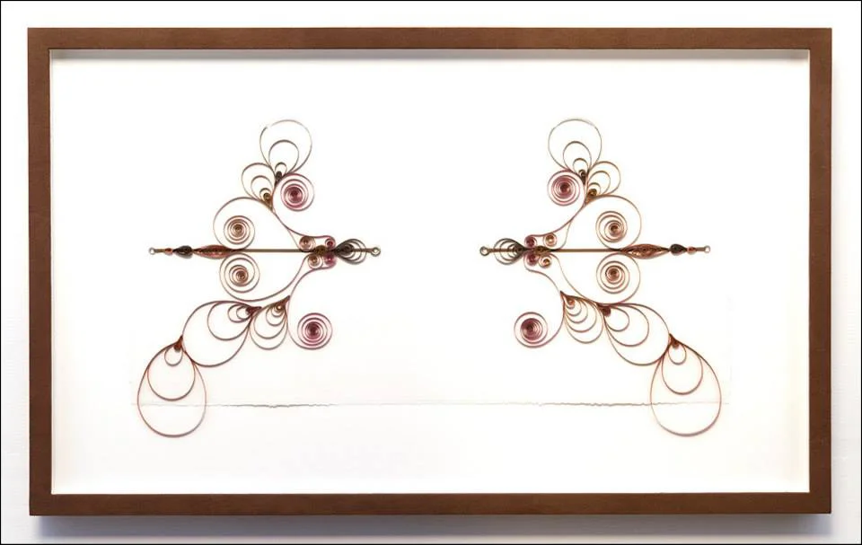 Year of The Horse #6, quilling (paper craft), suede frame, 28" x 17" 2014/15