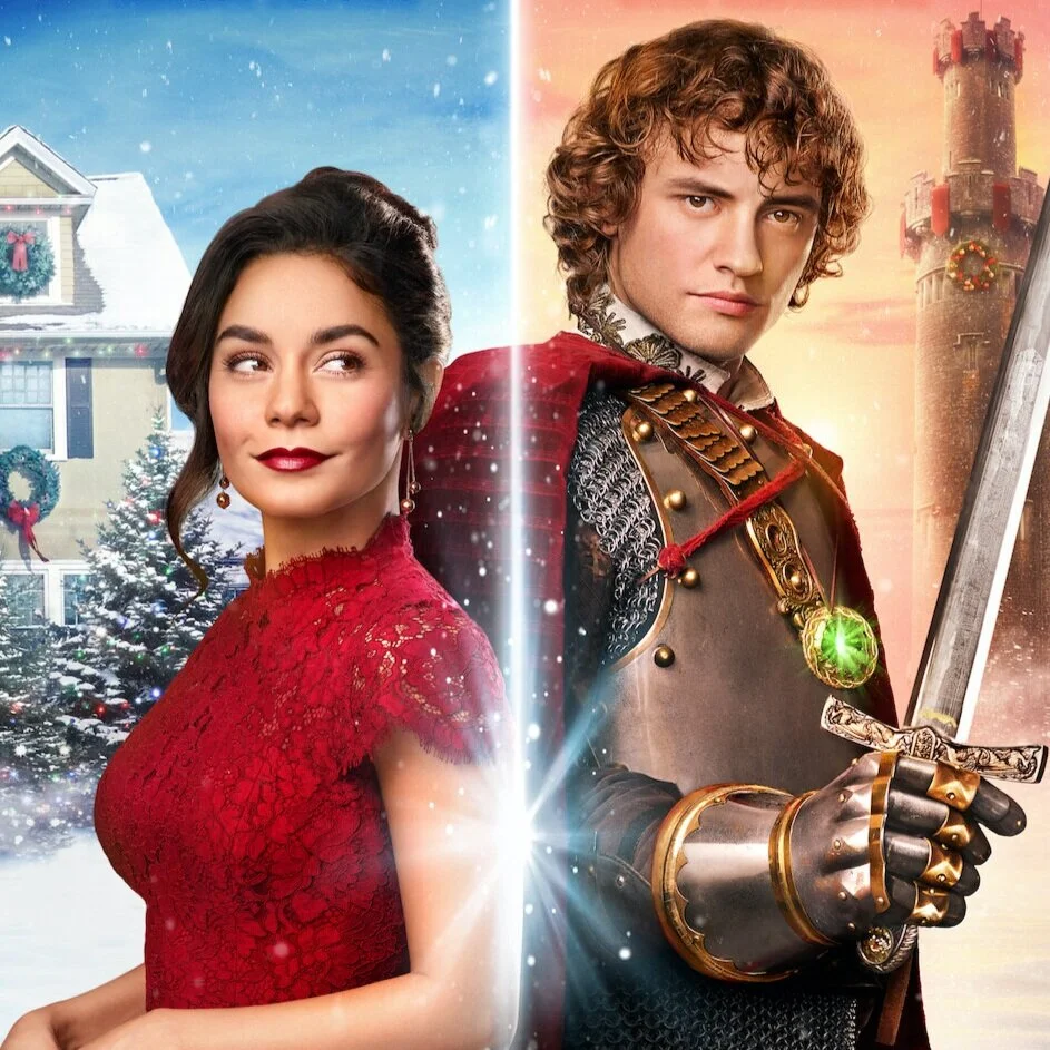 vanessa hudgens red dress knight before christmas The Knight Before Christmas movie with Vanessa Hudgens