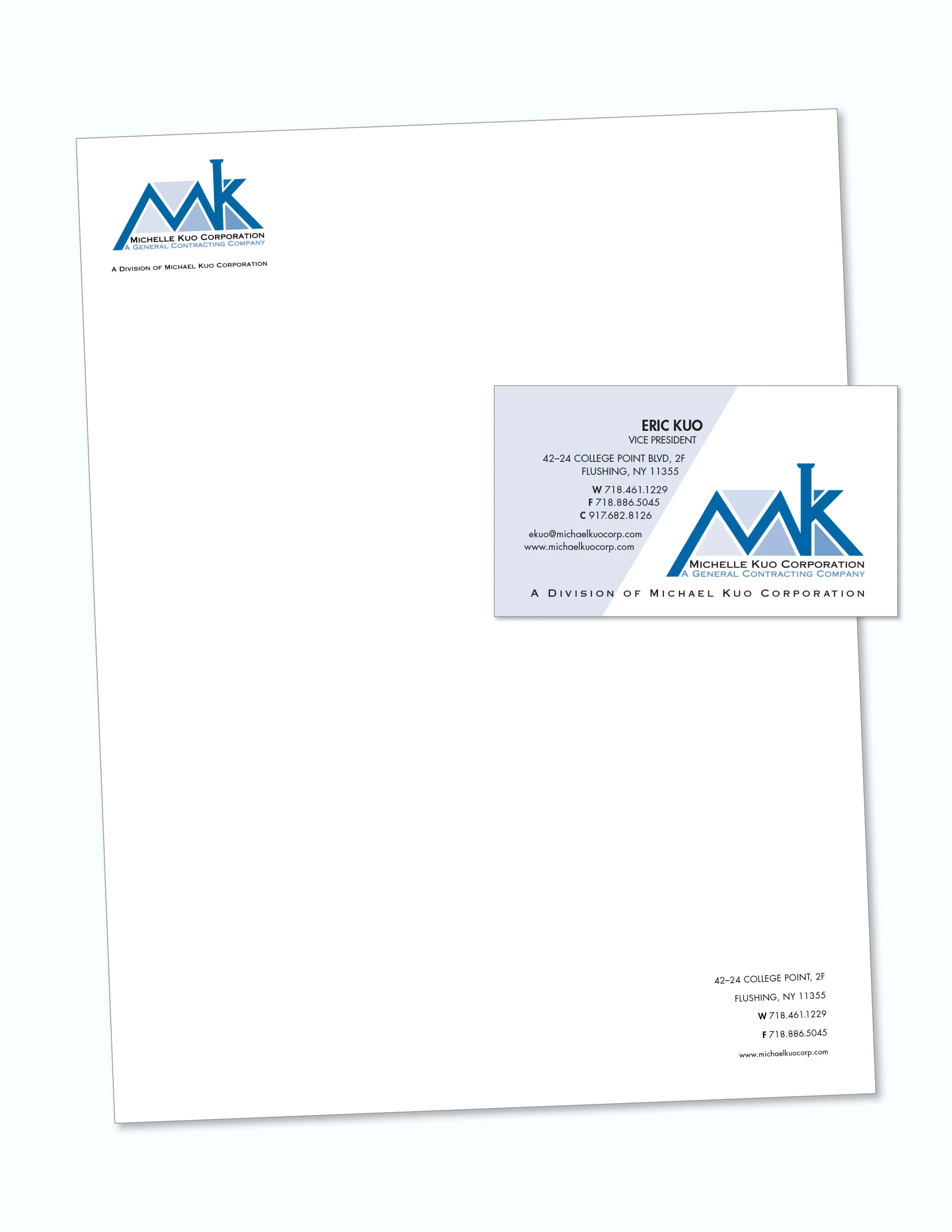   CLIENT:  MICHELLE KUO CORPORATION  LOGO, LETTERHEAD &amp; BUSINESS CARD 