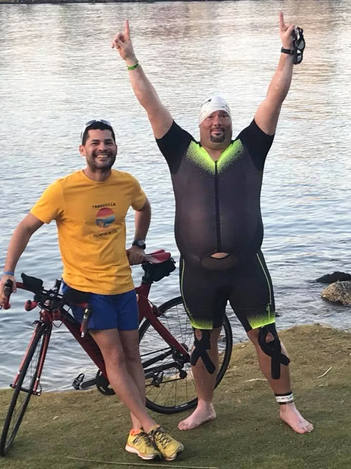 Just before the swim