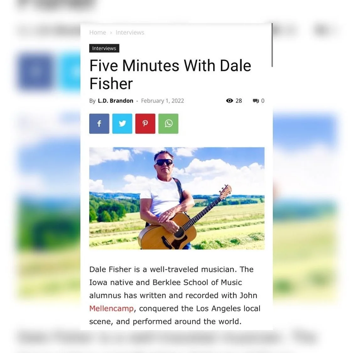 Dale Fisher featured in Bridge Music Magazine!