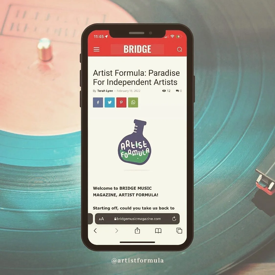 Artist Formula now featured in Bridge Music Magazine! 