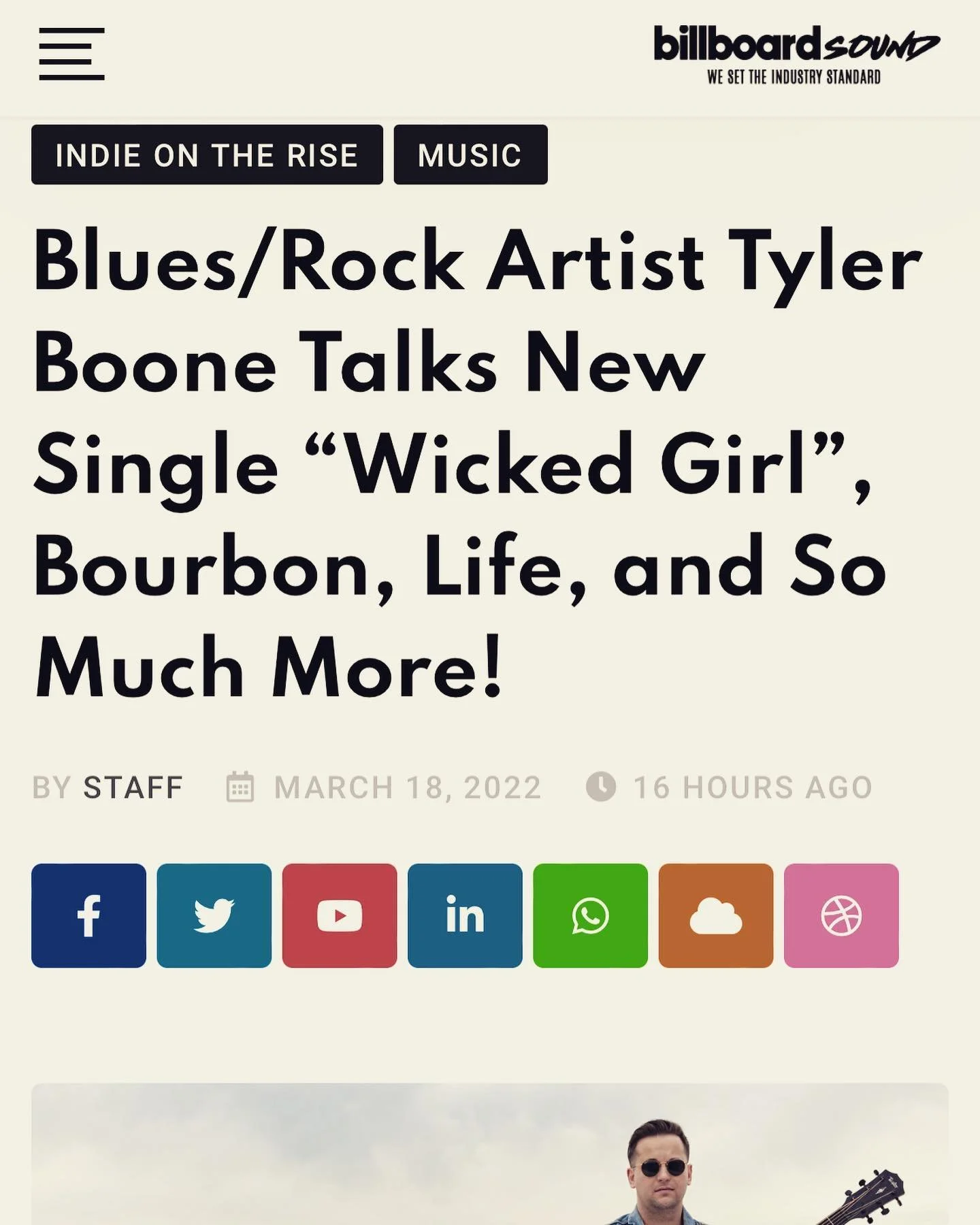 "Wicked Girl" featuring Peter Keys from Lynryd Skynyrd premiered on Billboard Sound!