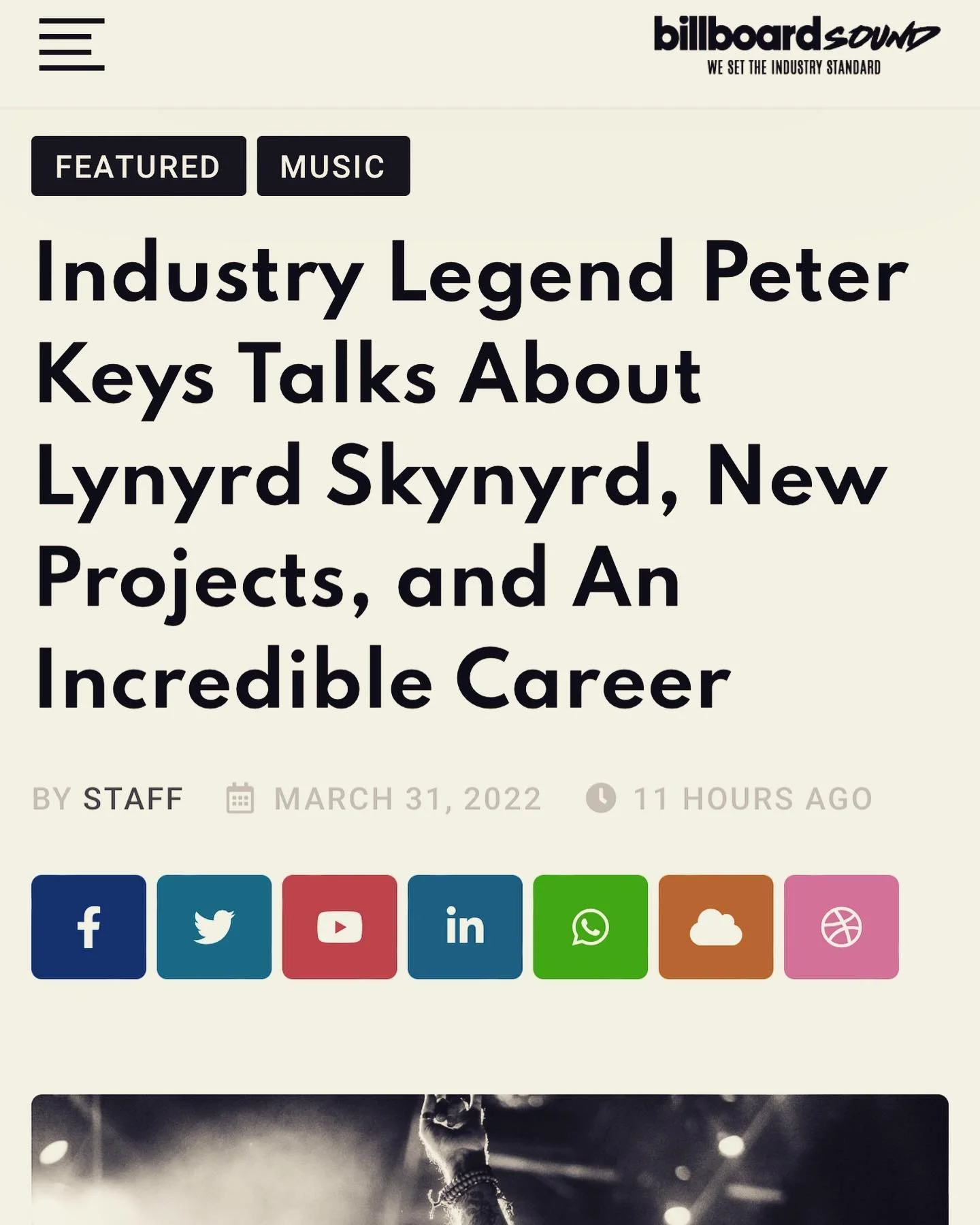 Peter Keys now featured in Billboard Sound!