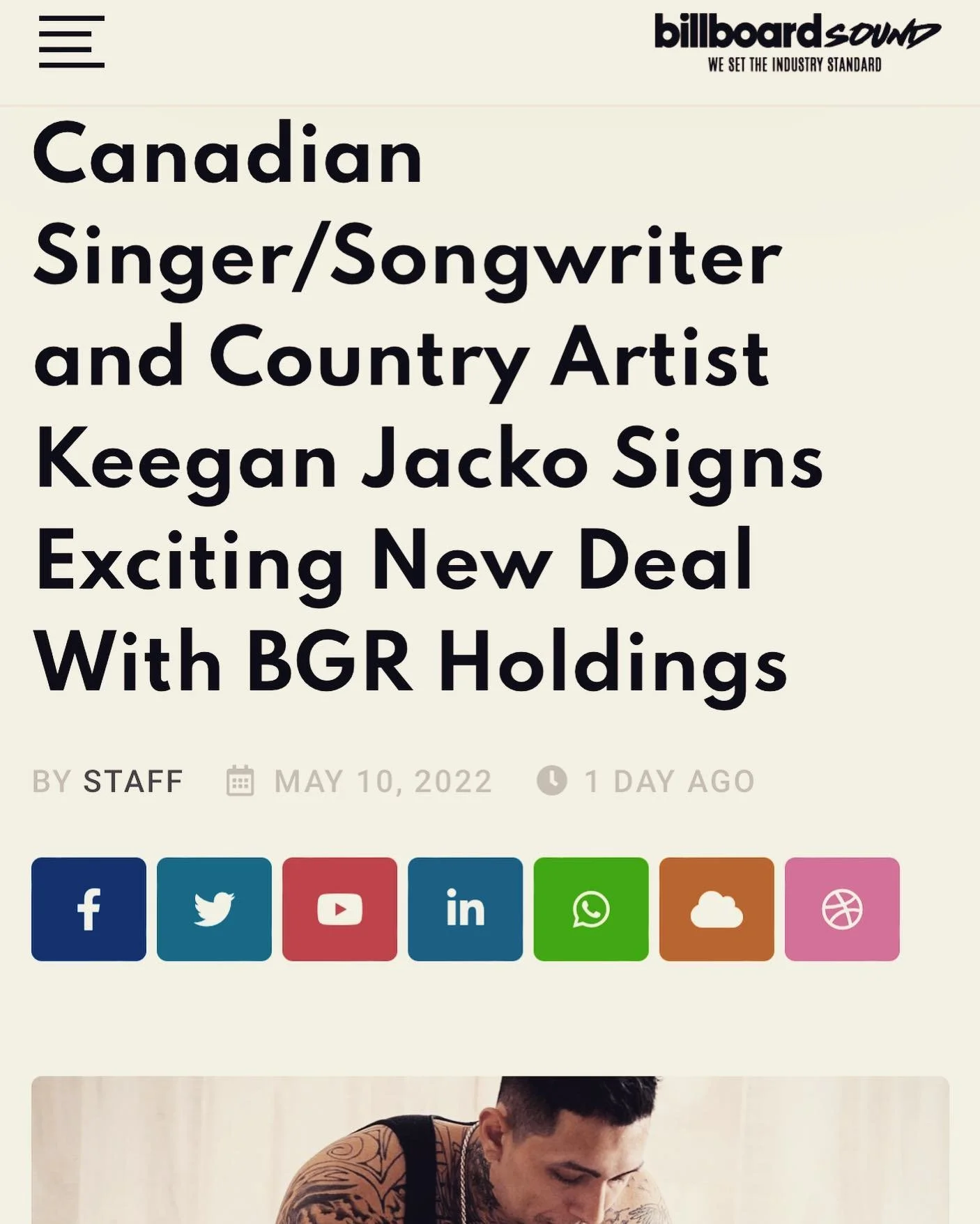 Keegan Jacko now featured in Billboard Sound!