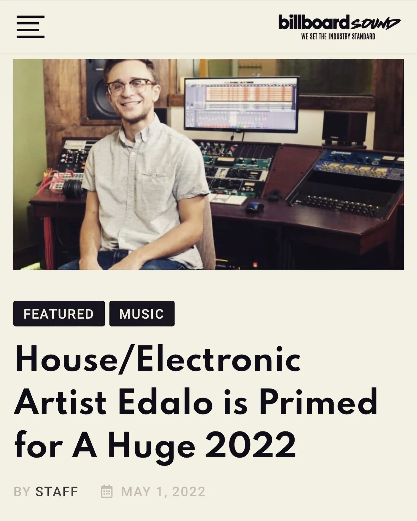Edalo now featured in Billboard Sound, congrats!