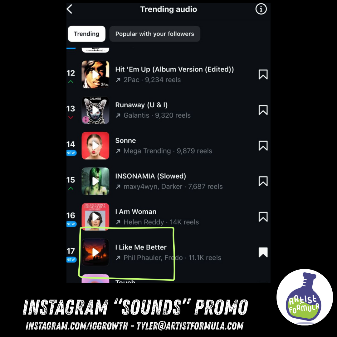 Instagram "Sounds" Promotion in efforts to TREND on Instagram 🚀  