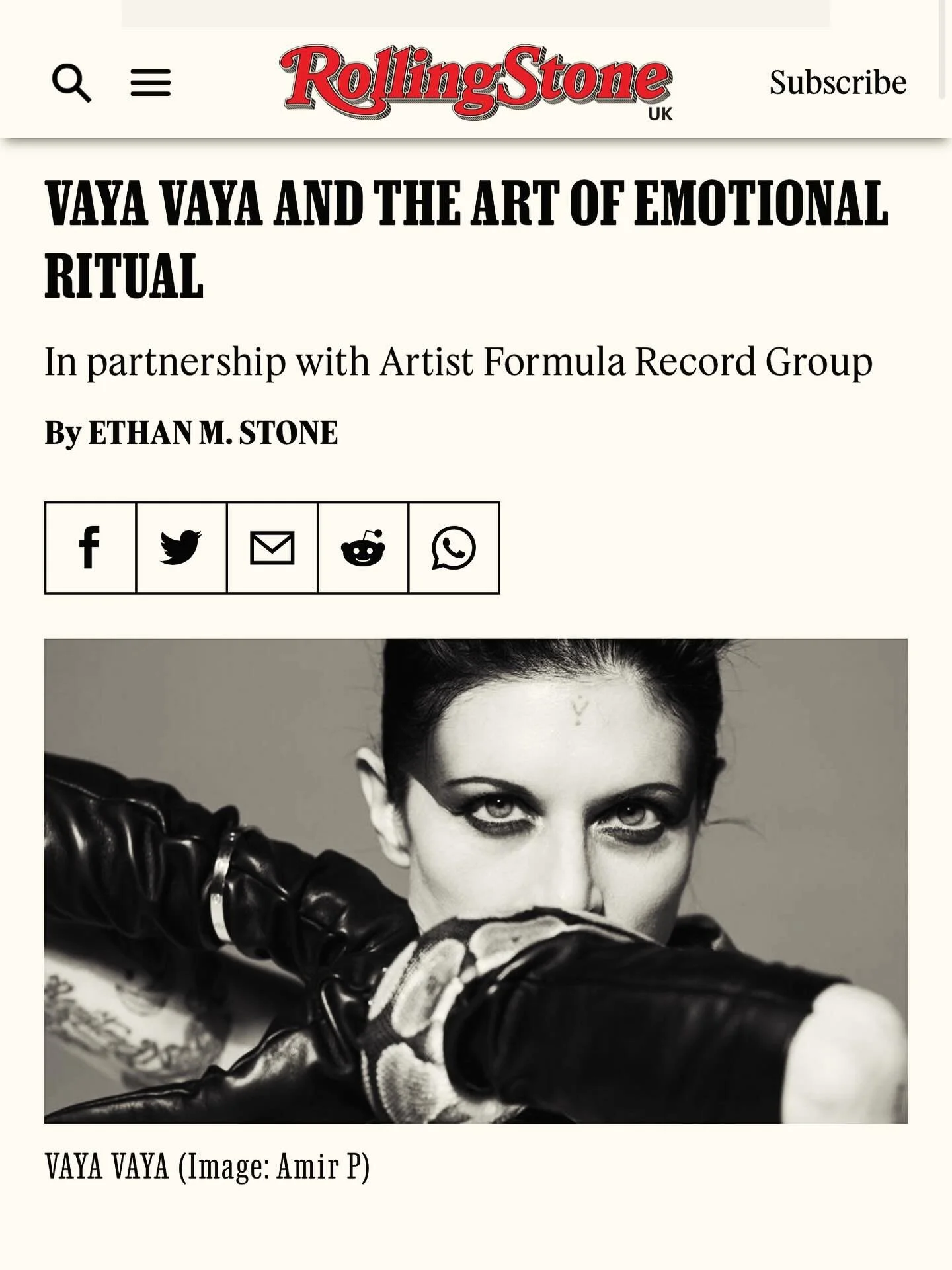 Artist Vaya now featured in Rolling Stone!