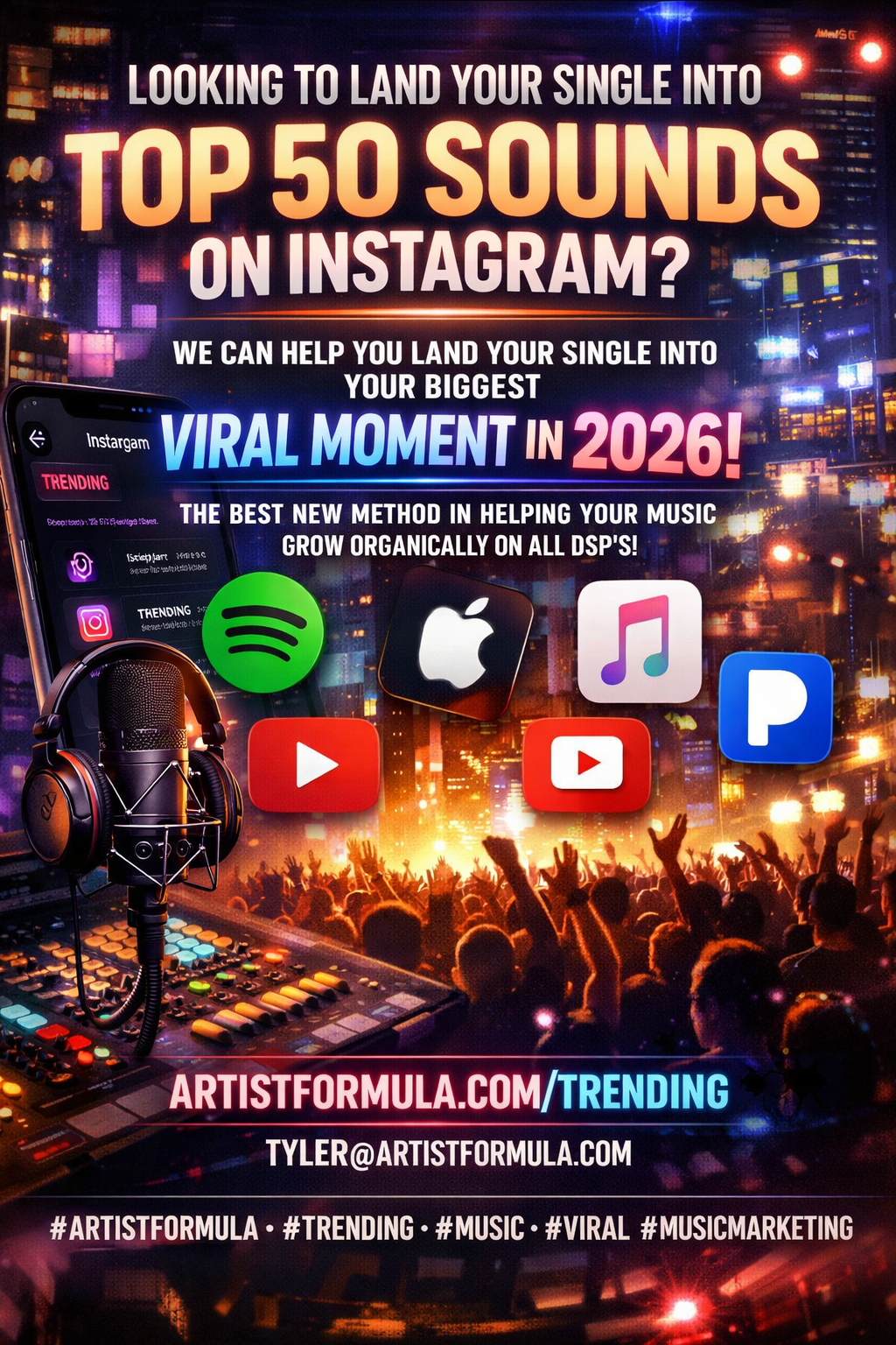 Looking to land your "Sound" in the Top 50 Trending Sounds on Instagram? Viral Marketing