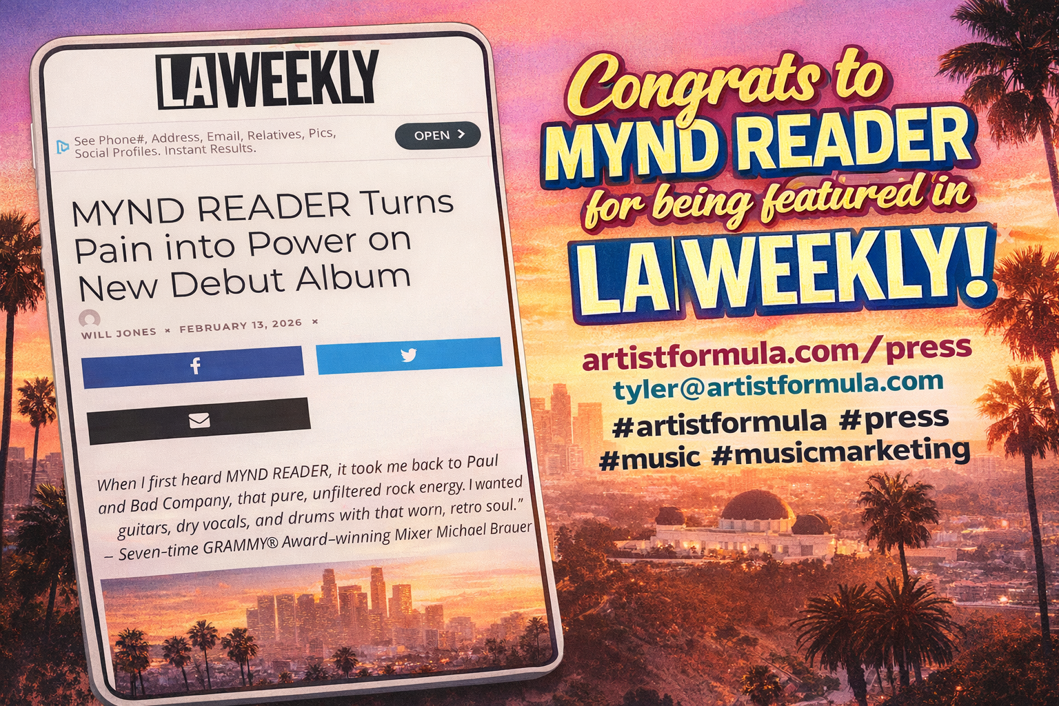 Mynd Reader now featured in LA Weekly! 