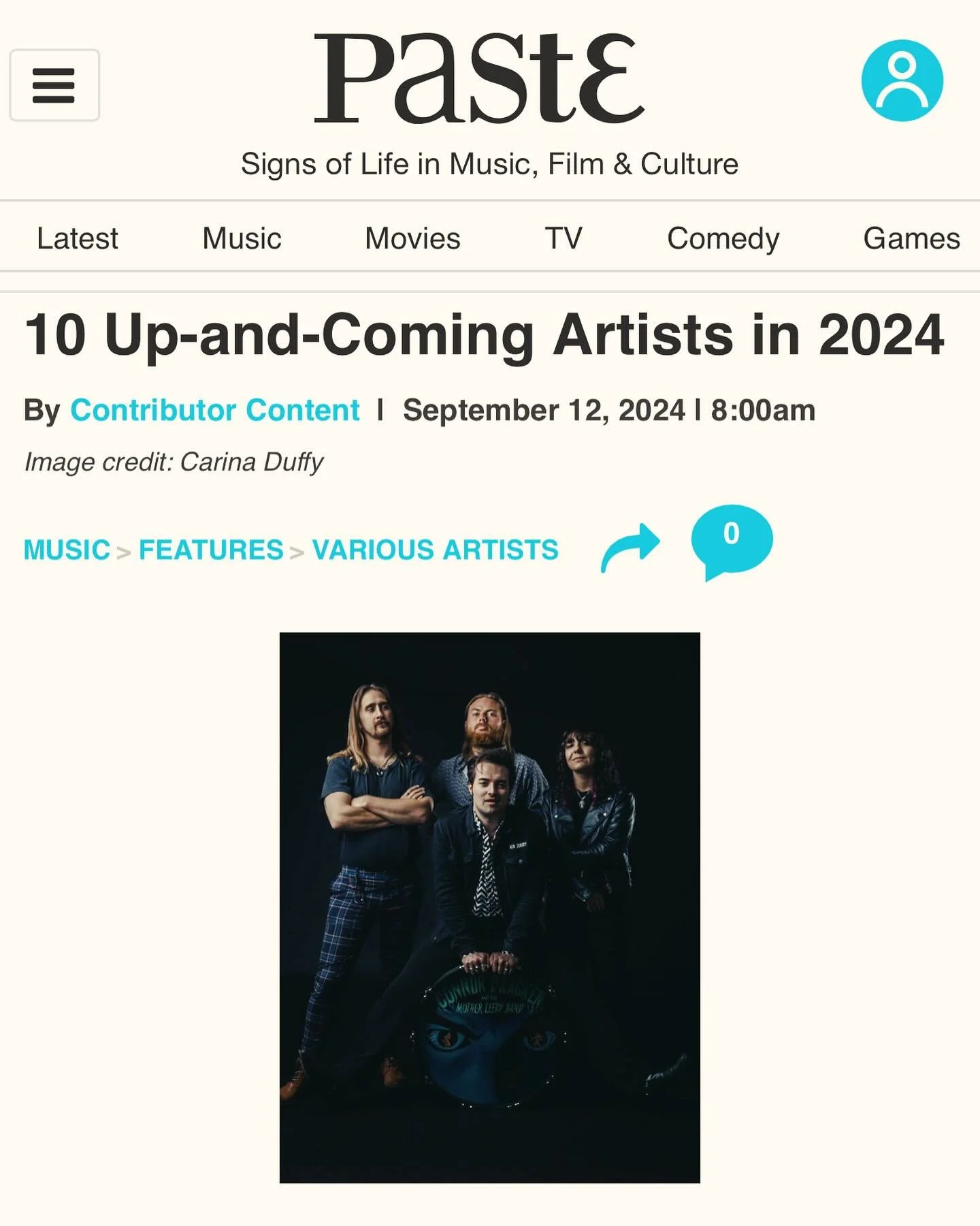 Top 10 Artists to Watch in Paste Magazine (2024)