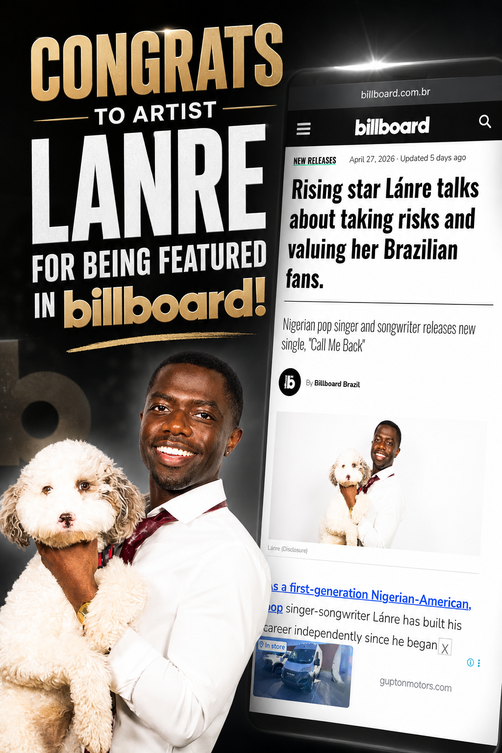 Lanre featured in Billboard! 