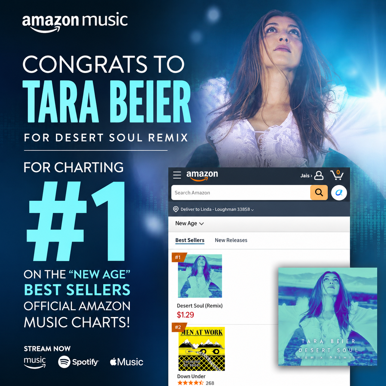 Congrats to artist Tara Beier for charting #1 on Amazon Music New Age Charts!