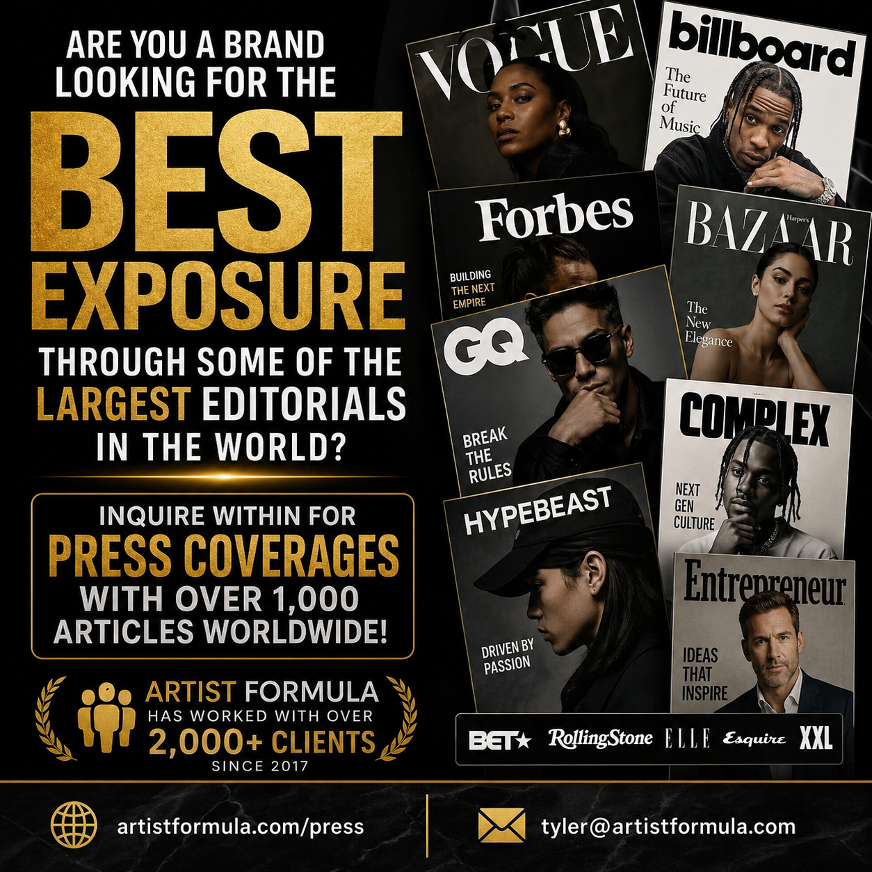 Are you a brand looking for the BEST coverage in the TOP Editorials? 