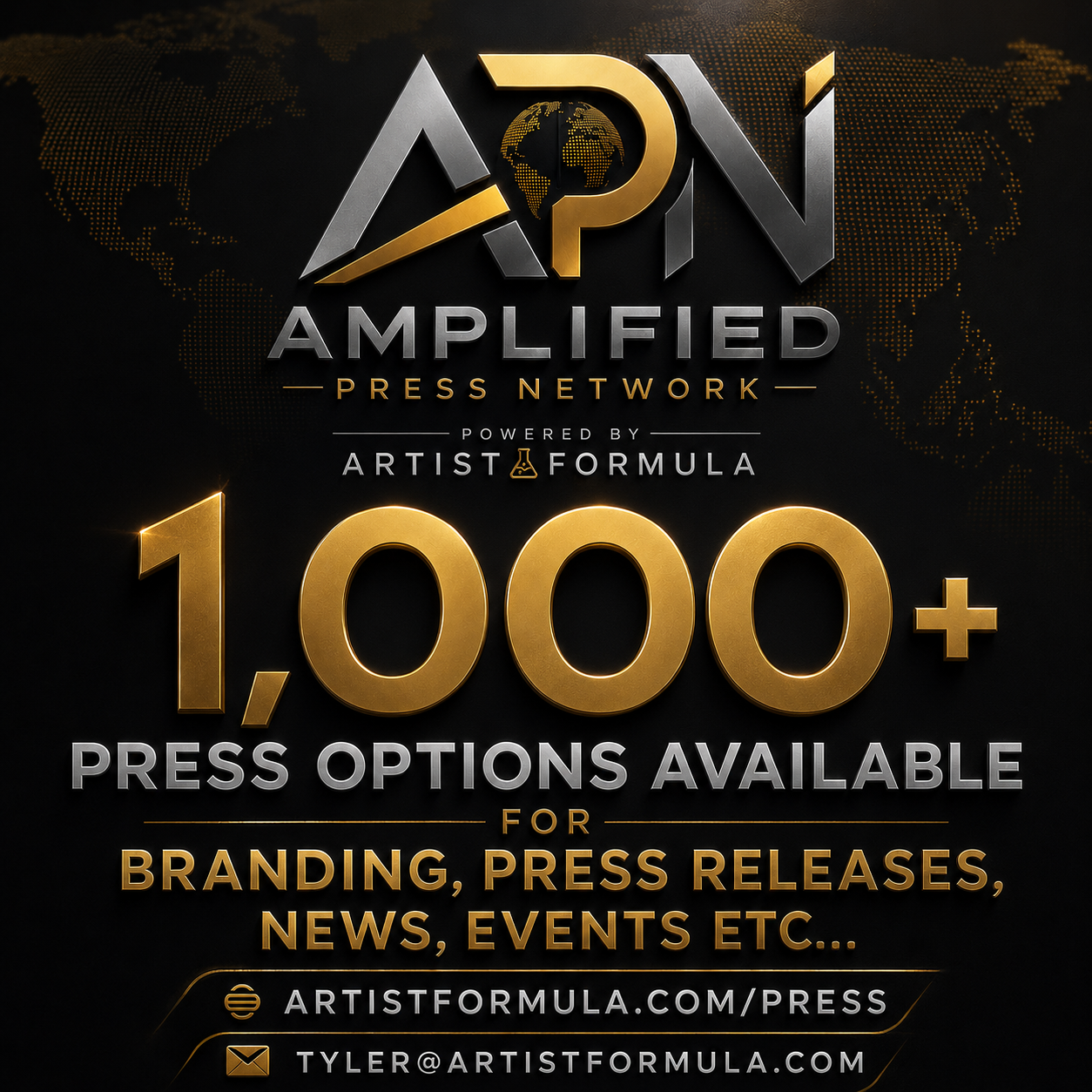 Amplified Press Network (powered by Artist Formula). Over 1,000 Press Articles 