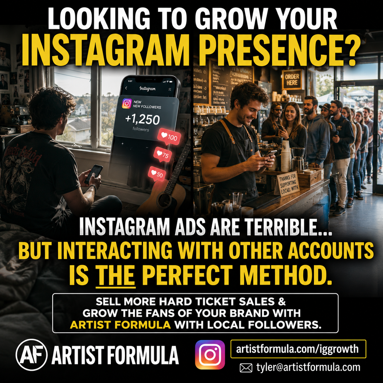Grow your Instagram loyal fans &amp; presence with Artist Formula