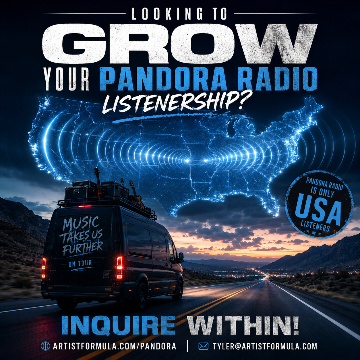 Looking to grow your Pandora Radio listenership in the USA?