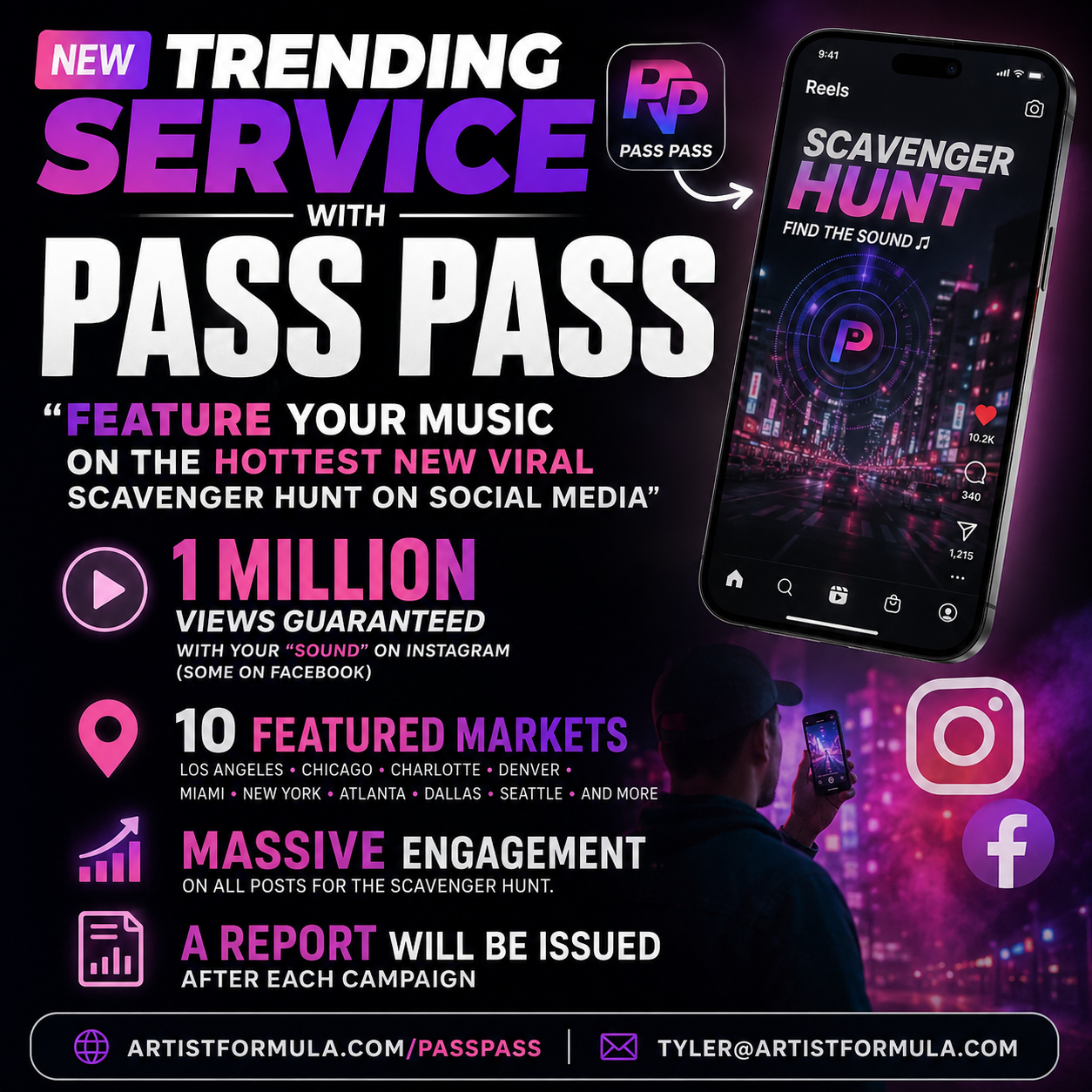 New Trending service with Pass Pass - go VIRAL on Instagram &amp; Facebook 🚀