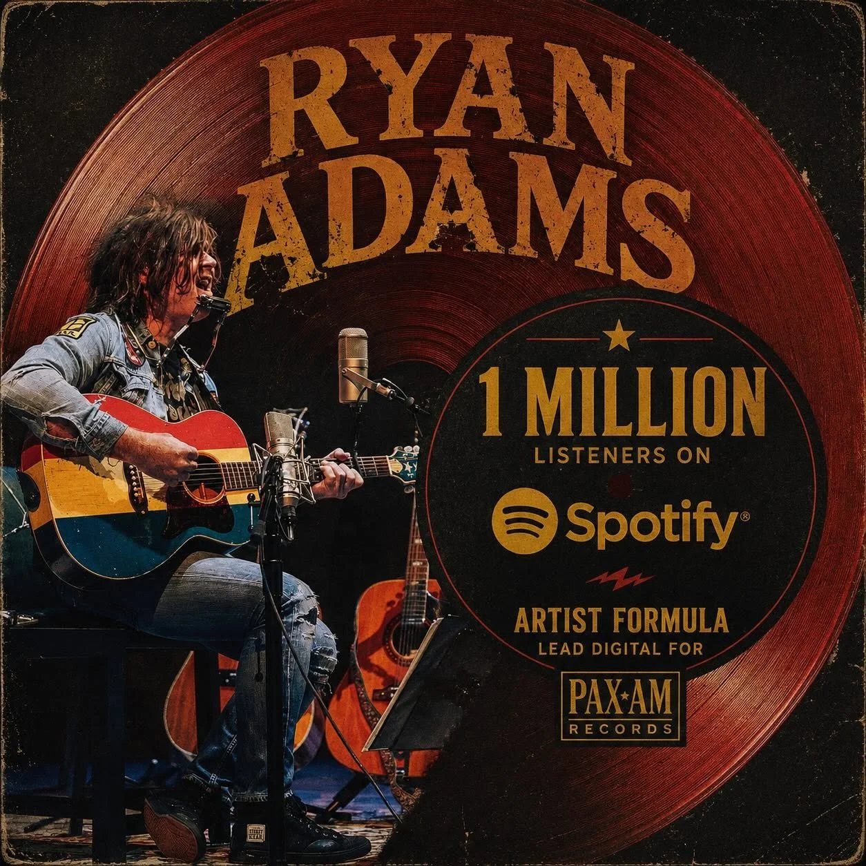 Ryan Adams now over 1 million monthly listeners on Spotify! 