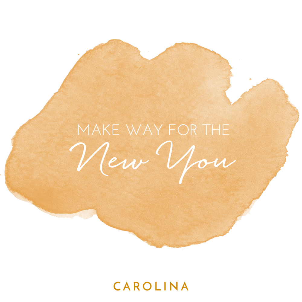 Make Way for the New You Instagram post using the sunflower, watercolor paint background for the Carolina Boutique brand.