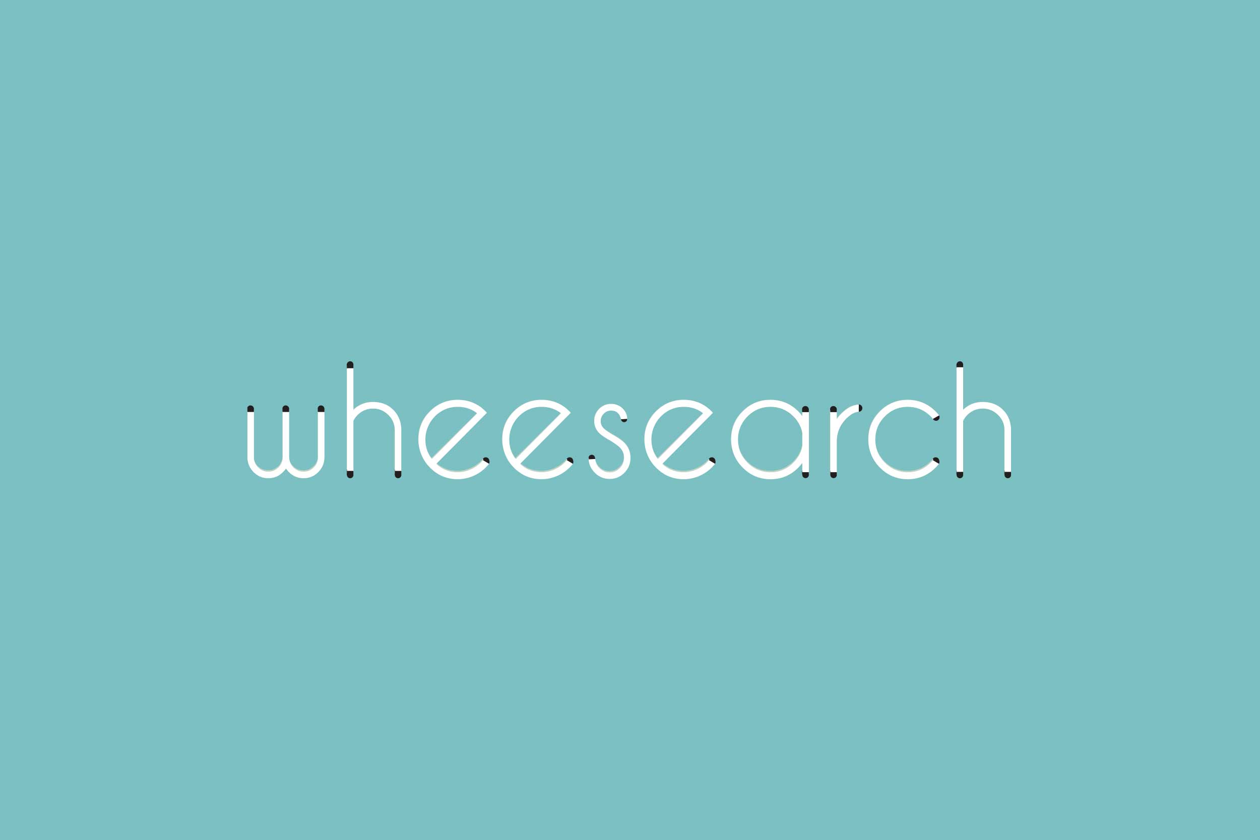 A graphic to show detail in the word mark of the Wheesearch logo.