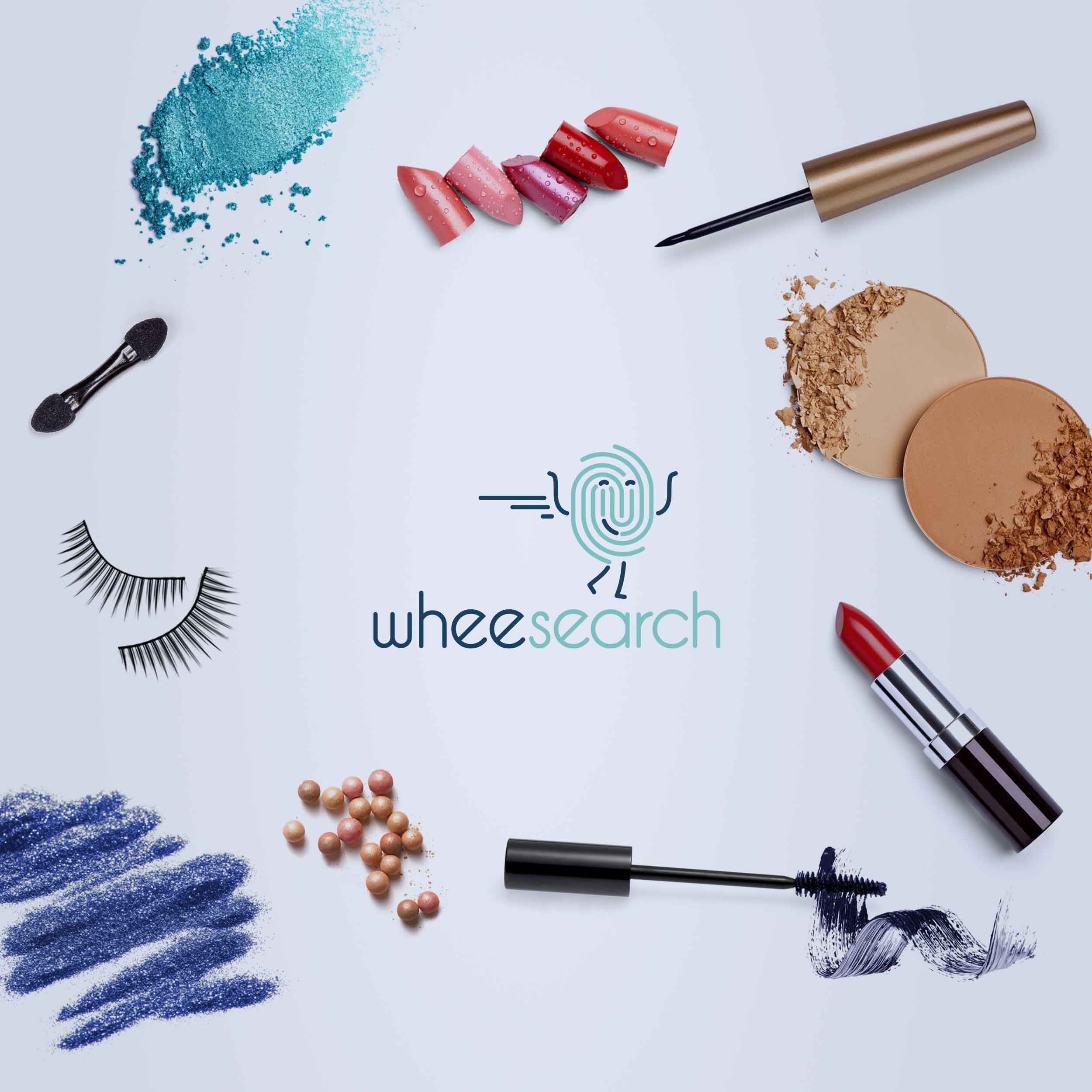 Lipstick, eyeshadow, mascara on a vanity created for the Wheesearch brand, a high-tech company in Silicon Valley. (Copy) (Copy)