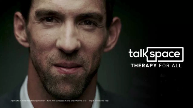 Campaña de salud mental de Talkspace x Michael Phelps.