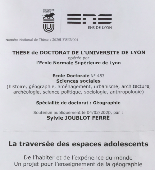 Sylvie Joublot Ferré a soutenu sa thèse de géographie culturelle