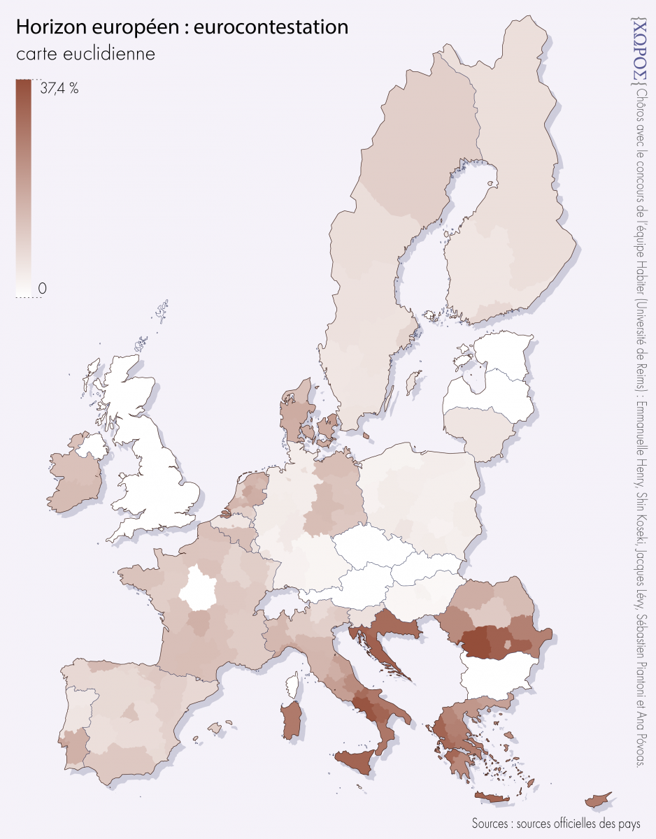 Horizon : Euro-contestation, carte euclidienne.