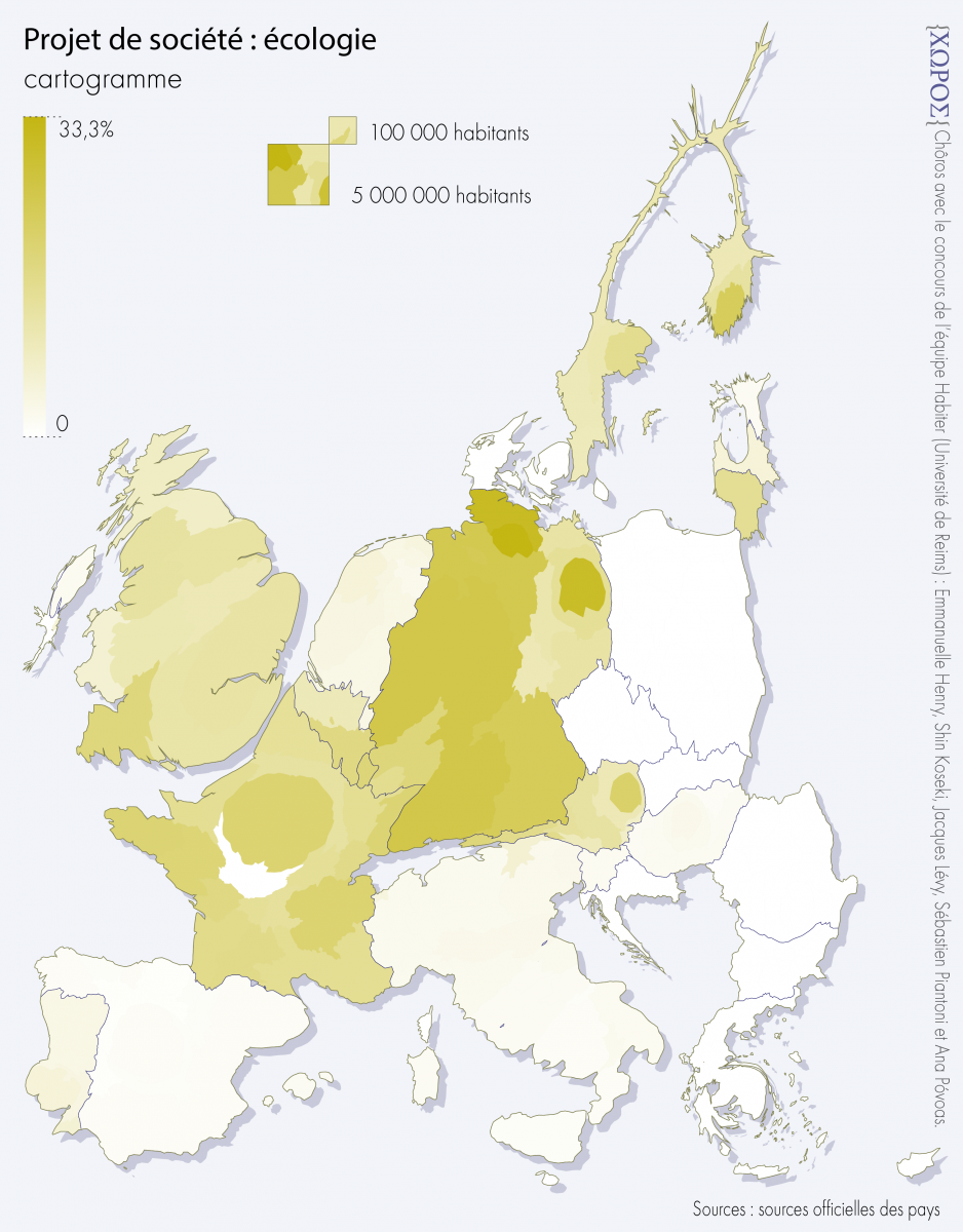 Projet de société :  écologie, cartogramme.